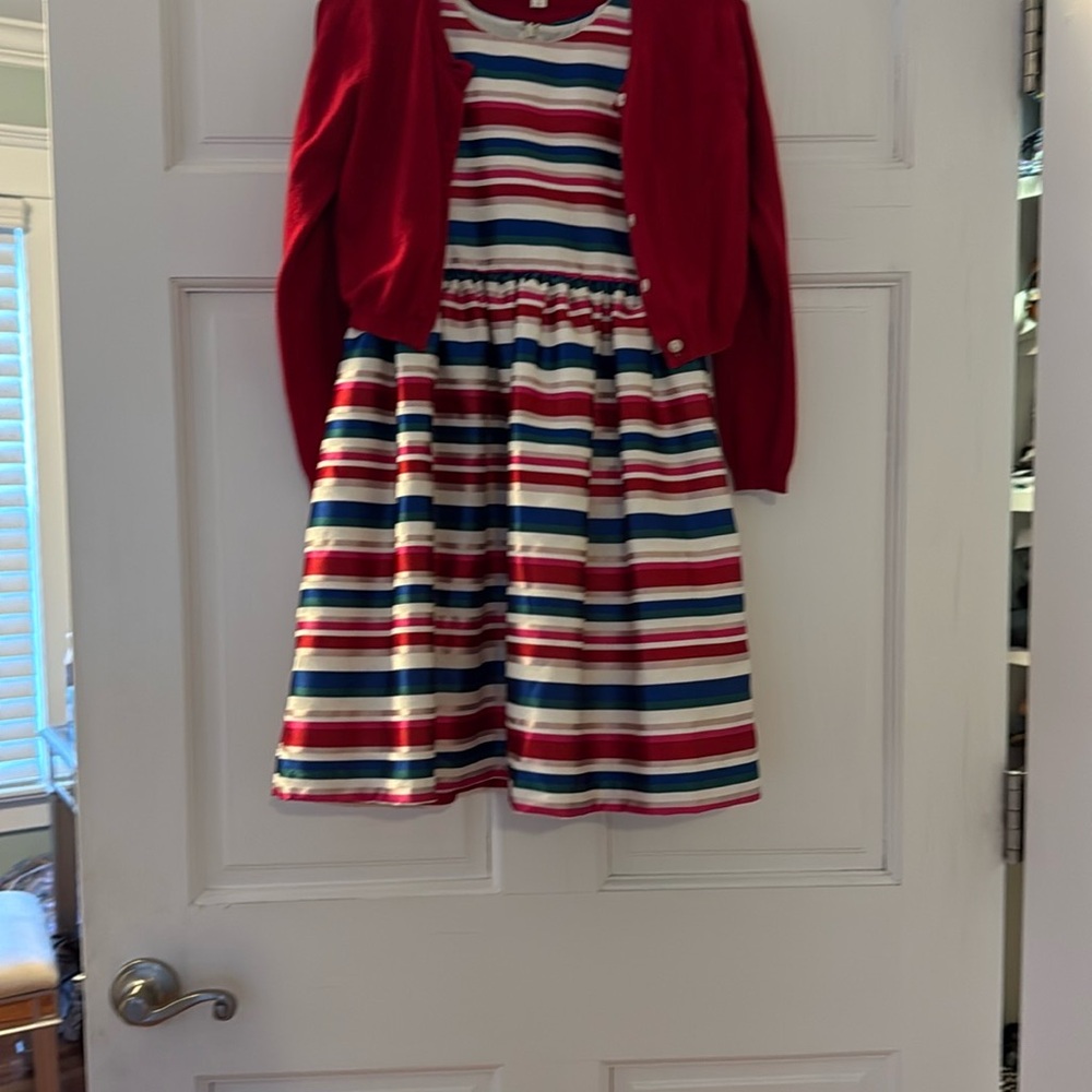 Gymboree Red and White Pleated Sundress Casual Scoop Neck